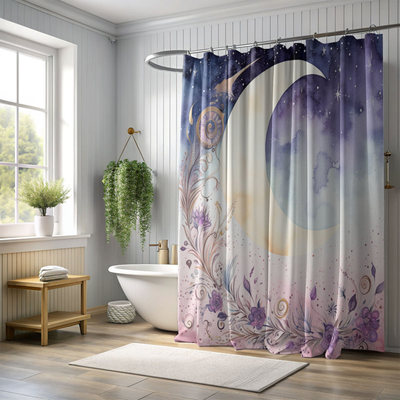 Star Dream - Rideau de douche standard 1 pièce, H 74 po x l 71 po