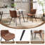 Ensemble de 2 chaises de salle à manger modernes en similicuir pour la cuisine-1854991399
