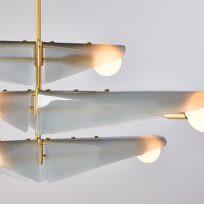 Sycamore Chandelier, 17.88" H x 55.13" W x 55.13" D, Dawn Gray, 6 Lights