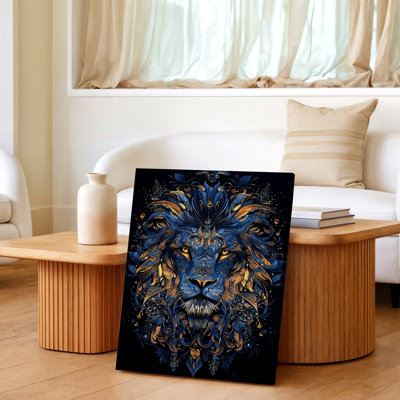 «Blue Haired Woman Portrait Abstract Face», reproduction d'art sur toile, bleu, rouge, floral, botanique, décoration murale abstraite pour salon, bureau de chambre à coucher, décoration florale
