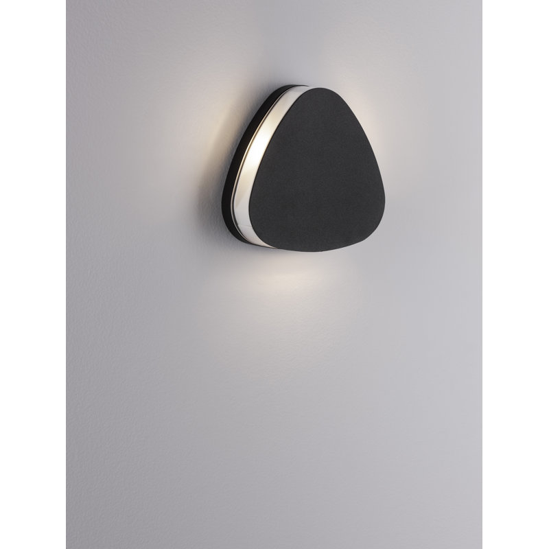 Black Integrated LED Outdoor Armed Sconce