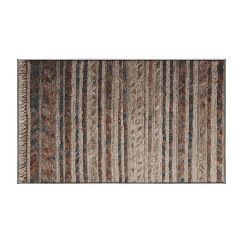 Tapis gris lavable à la machine, Rectangle de 5 pi x 8 pi