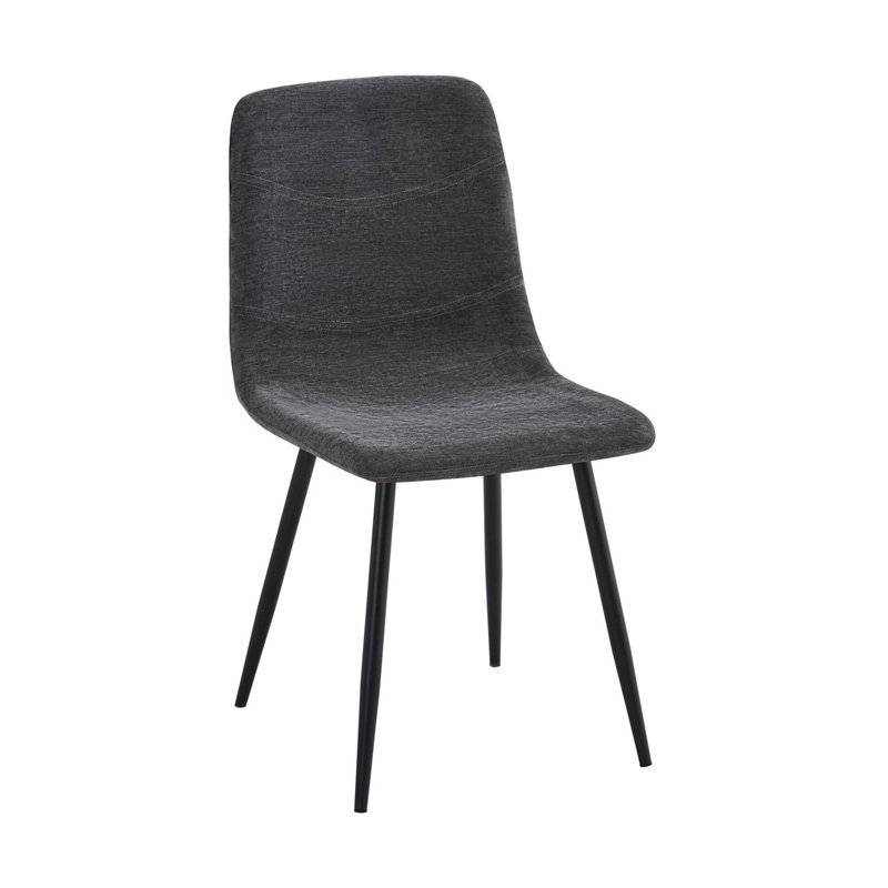 Fabric Upholstered Metal Side Chair, 4, Gray