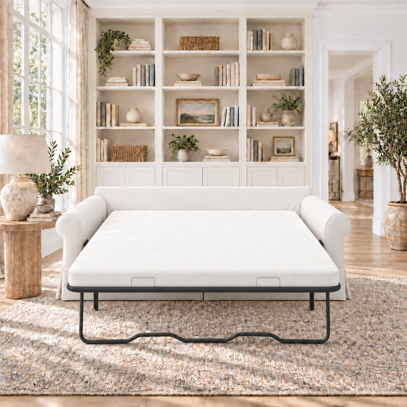 Friedman 83" Upholstered Sleeper Sofa, Bevin Natural