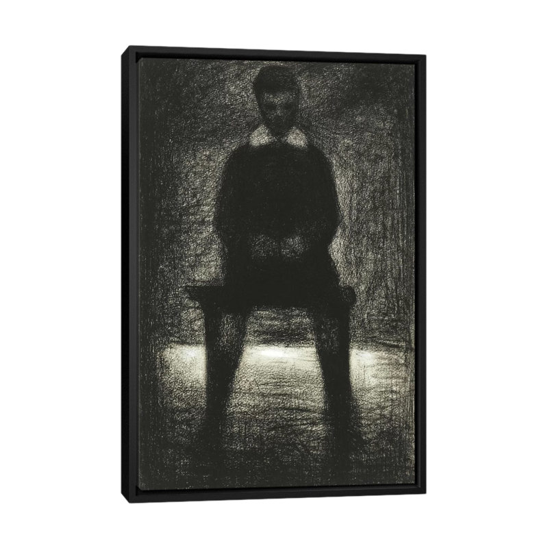 «Maurice Appert (Garconnet Assis) 1884» par Georges Seurat, reproduction d'art sur toile, H 26 po x l 18 po x P 1,5 po