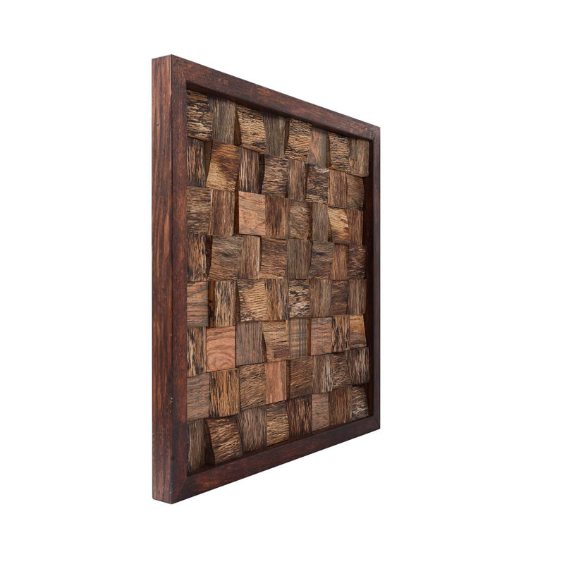 Rustic 18" x 18" Hardwood Abstract Wall Art