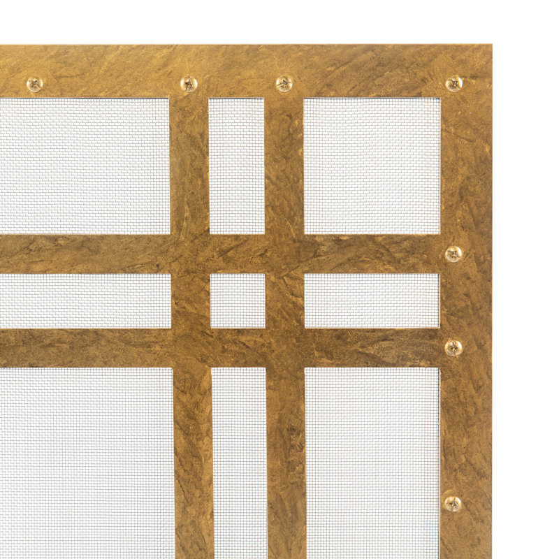 Montana Steel Fireplace Screen, Royal Gold
