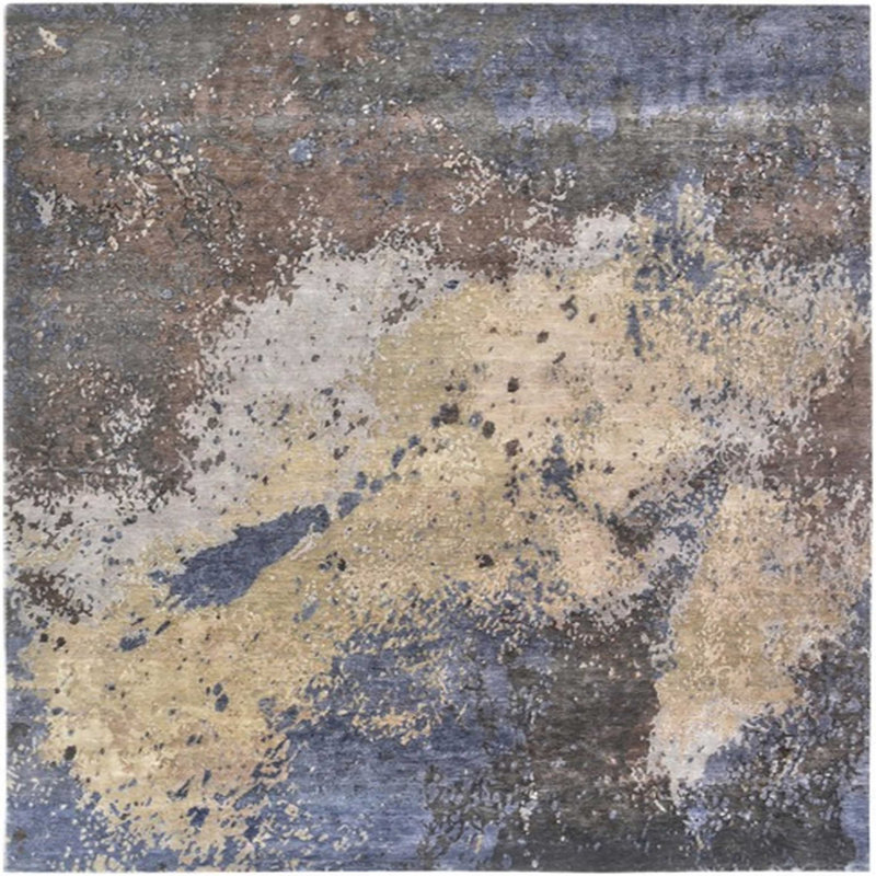 Tapis 100% moderne de style Mid-Century lavable à la machine 24, Carré 5 pi