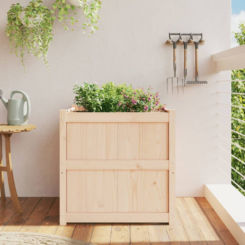 Wooden Kogut Flower Box, Natural, 19.69" H x 35.43" W x 19.69" D, 1