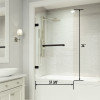 Rialto 34" W x 58" H Hinged Frameless Tub Door with with 5/16" Glass