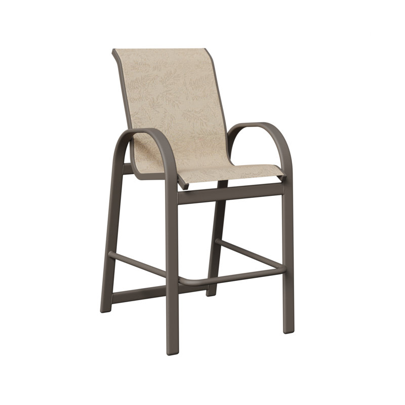 Chaise de bar Cazares Graphite, Graphite, Feuillage tropical