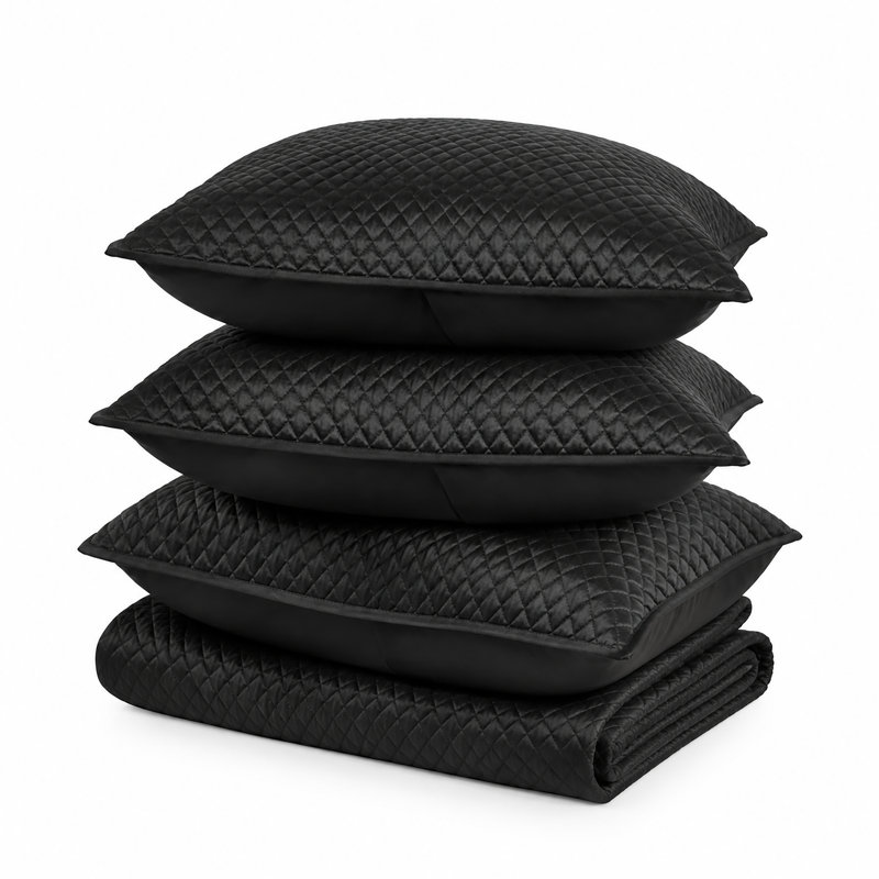 Diamond 4-Piece Sateen Fabric Quilt Set