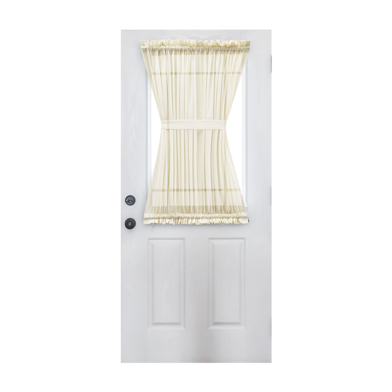 Tangina Cotton Blend Semi Sheer Single Curtain Panel, Natural, 40" W x 72" L