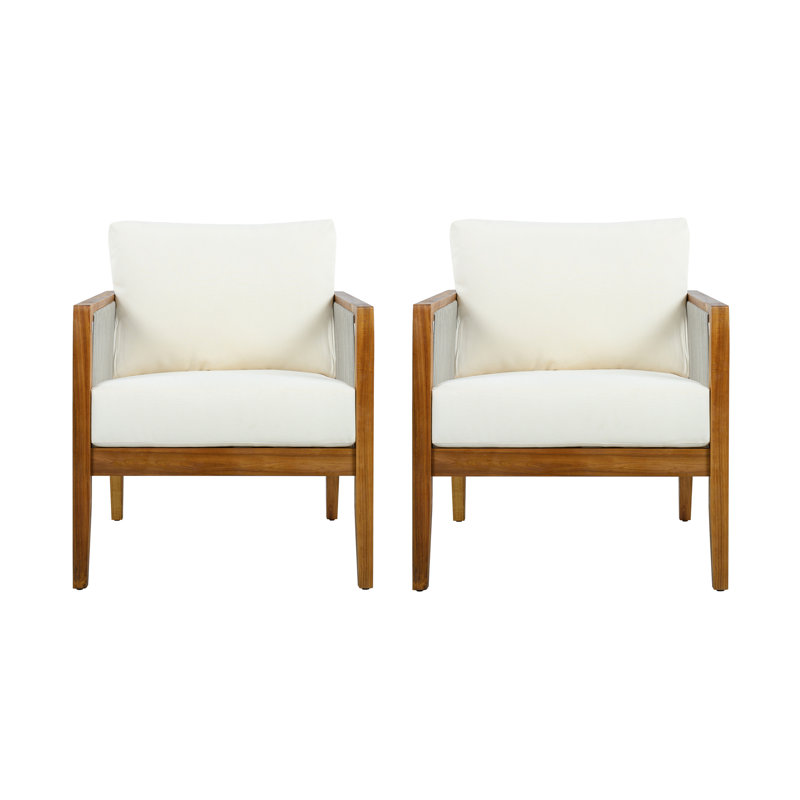 Chaises club d'extérieur (ensemble de 2), Teck