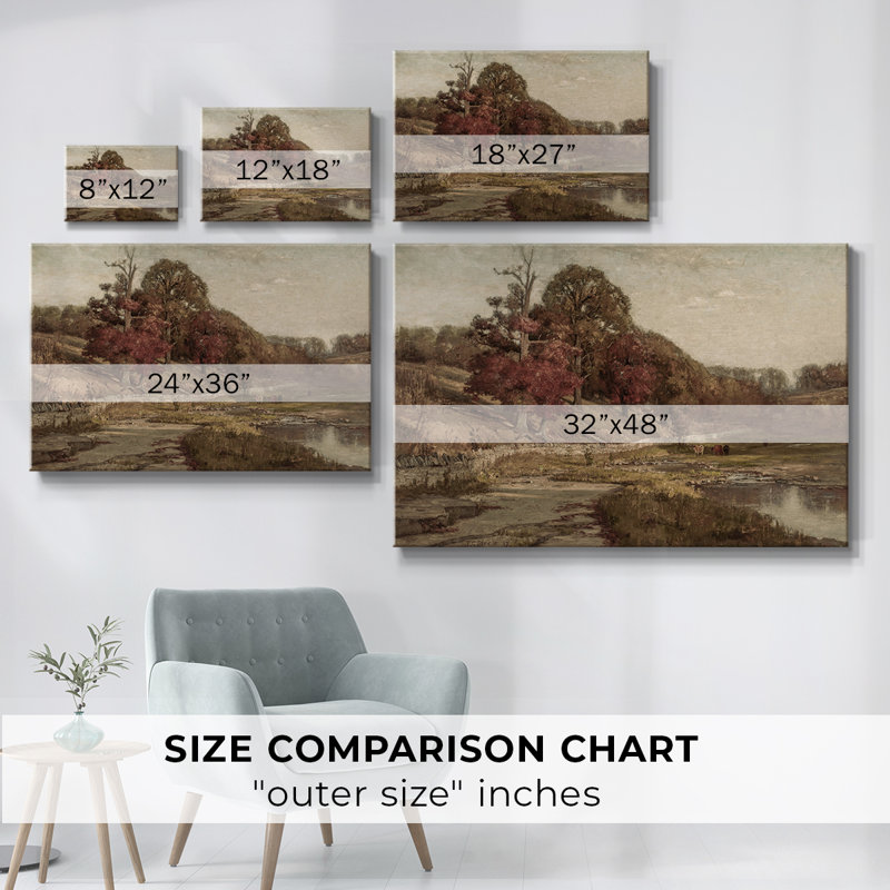 Paysage rétro - DCXLVII, Toile tendue, H 9 po x l 13 po x P 1,5 po