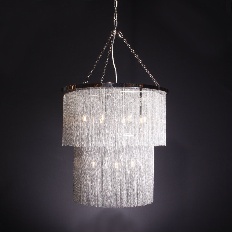 12 - Light Dimmable Tiered Chandelier