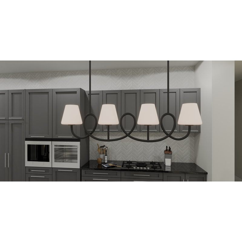 Lustre linéaire à 4 lumières pour îlot de cuisine Atkins