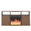 Meuble télé l 60 po pour téléviseur de 70 po ou moins avec foyer inclus, centre de divertissement cannelé avec 2 armoires pour le salon et la chambre à coucher