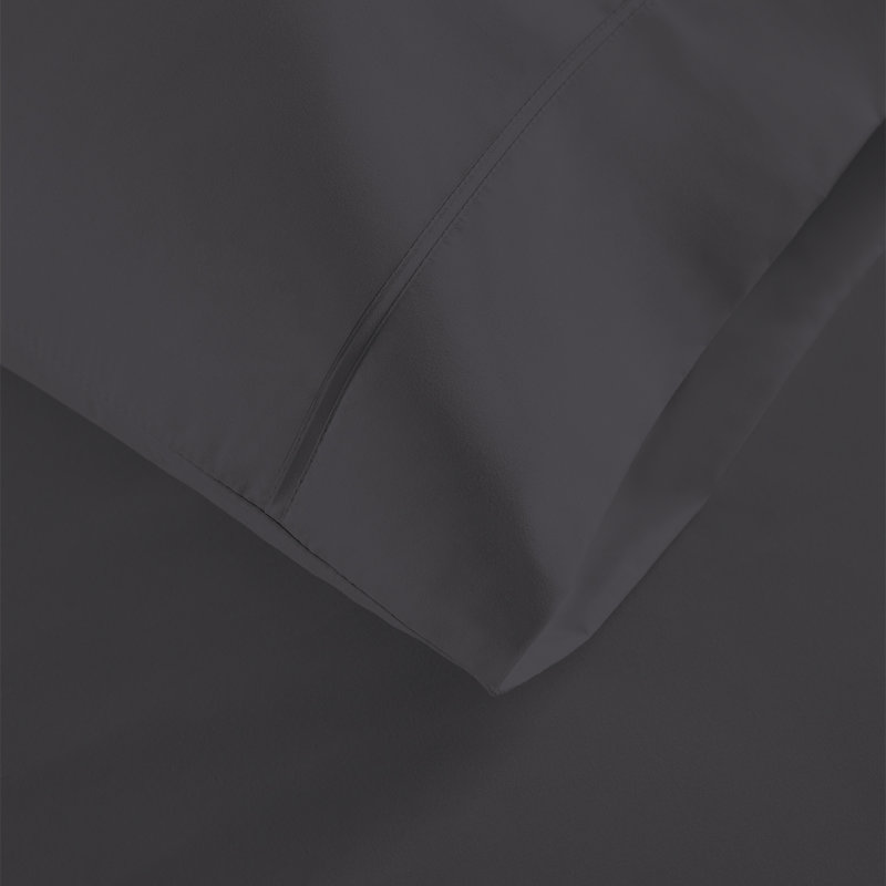 100% Cotton 300TC Ultra-Soft & Silky Wrinkle-Resistant Pillowcases, Standard, Charcoal