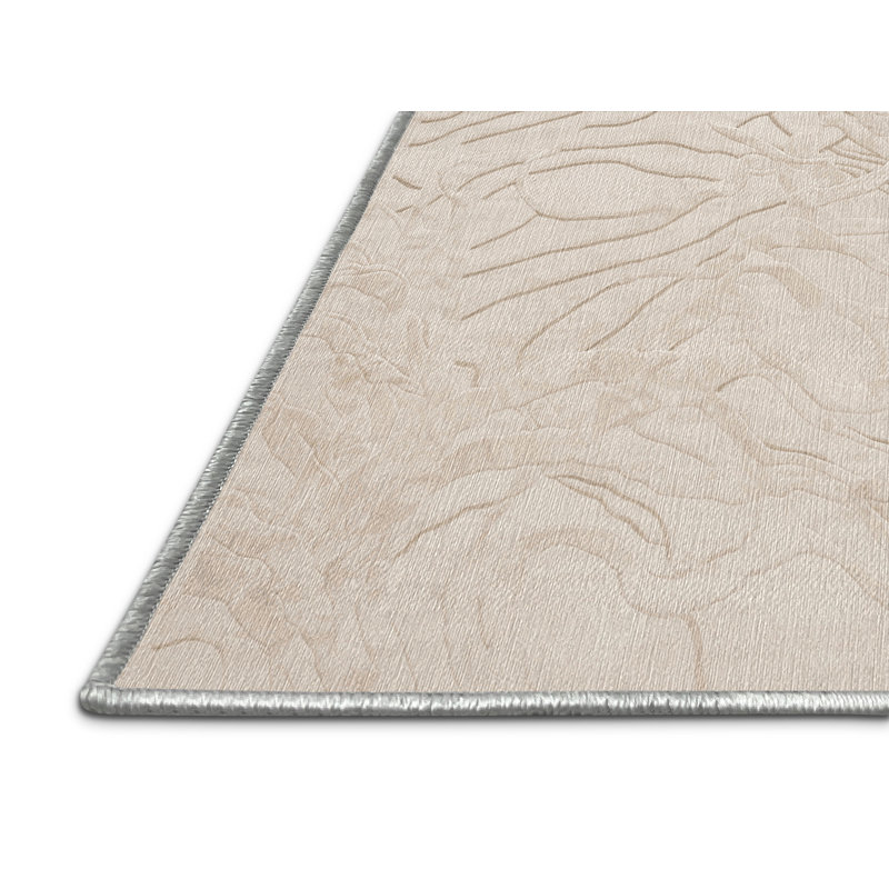 Tapis beige lavable à la machine, Carré 8 pi