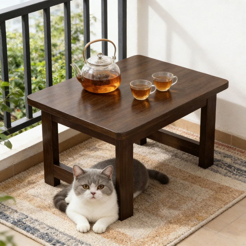 Table de plancher pliante japonaise, table basse basse pour le salon, tatami et méditation, hauteur ergonomique élevée, conception à pliage rapide et fabrication en bambou robuste