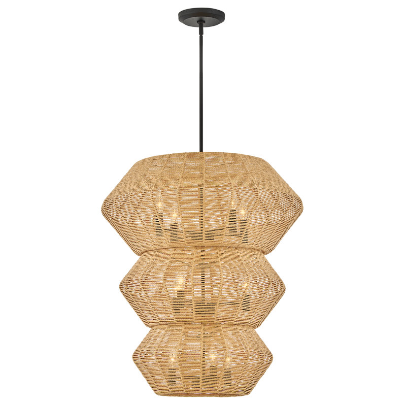 Luca Ten-Light Woven Three-Tier Chandelier by Lisa McDennon, Burnished Gold