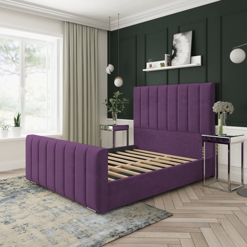 Upholstered Bed, Purple, Small Single (2'6)