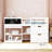 Twin Size Low Loft Bed with Rolling Desk, Shelf and Drawers-1727799147
