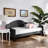 Montgomery Modern And Contemporary Beige Fabric Upholstered And Dark Brown Finished Wood Twin Size Daybed-1250700826-1250700827