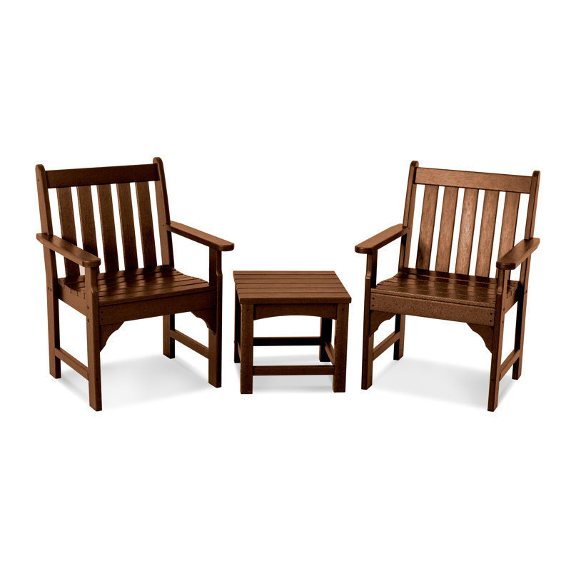 POLYWOOD Vineyard 3 Piece Seating Group, Teak