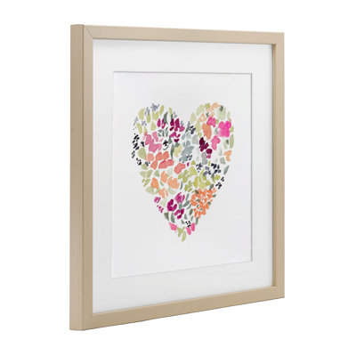 Blooming Pastel Heart, reproduction encadrée sous verre, design par Lanie Loreth