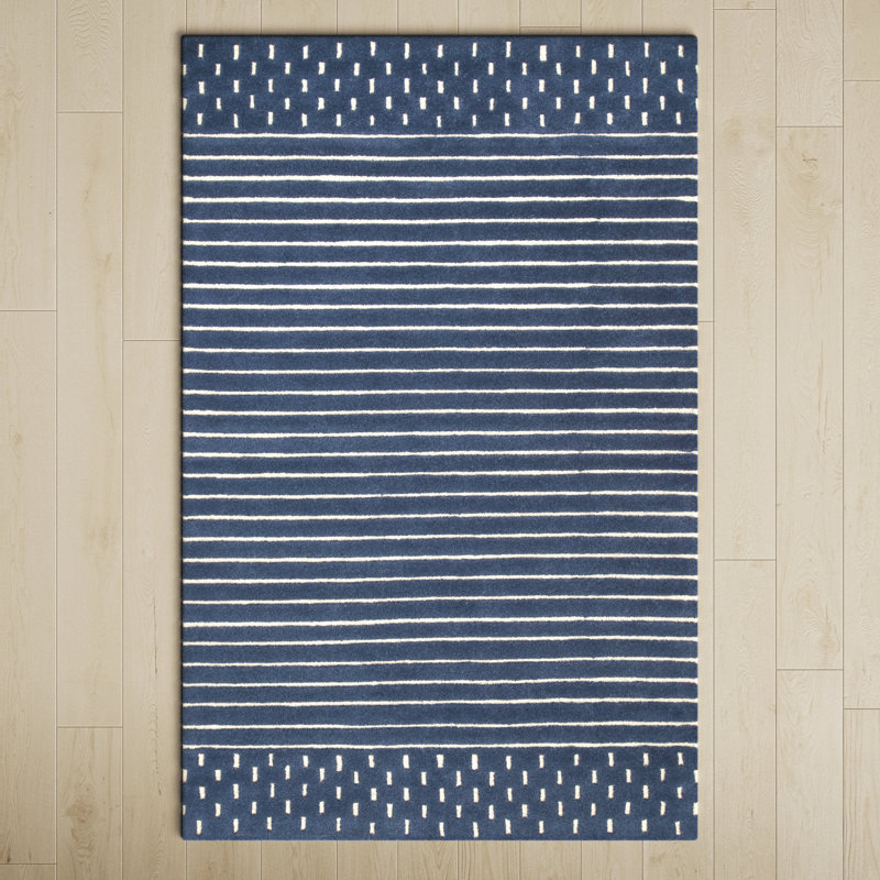 Tapis rayé en laine Xzayden, Rectangle 5 pi x 8 pi