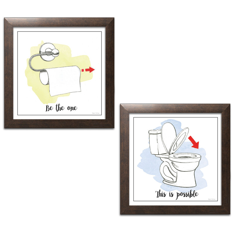 «Home Complement IV & VI with Color Scrip», ensemble de 2 impressions, Papier avec cadre brun, H 12 po x l 12 po x P 0,75 po
