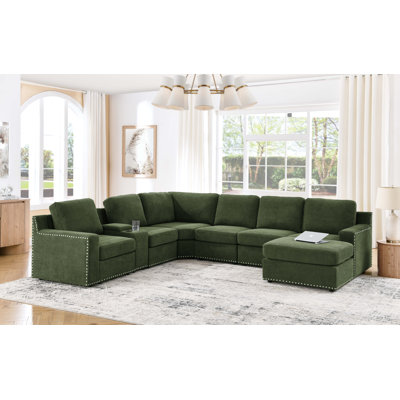 Akshada Upholstered U-Shaped Sectional Reversible