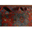 Tapis indien orange et vert en laine Kazak 8 x 10