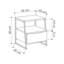 Aires Modern Bedside Table | 45 x 40 x 50 cm | Drop Door Cabinet with Metal Frame-1957490330