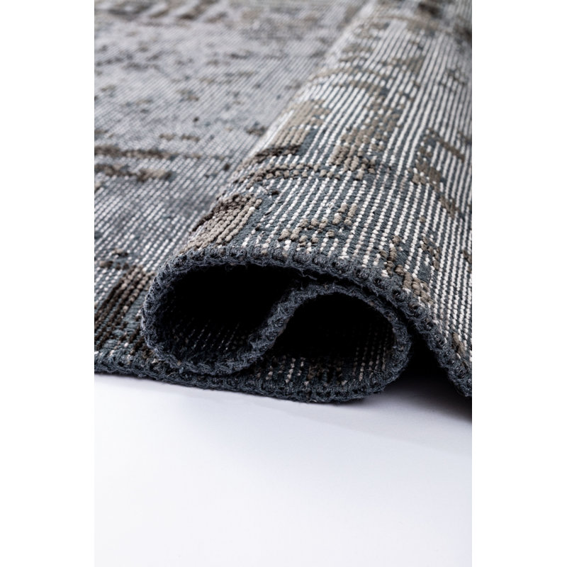 Rapture Gray Checkered Luxury Area Rug, Rectangle 7'10" x 11'2"