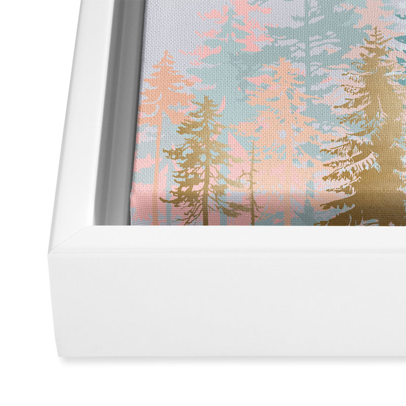 Reproduction d’art sur toile, "original blush Forest" par Iveta Abolina, Cadre blanc, H 20 po x l 16 po x P 3 po