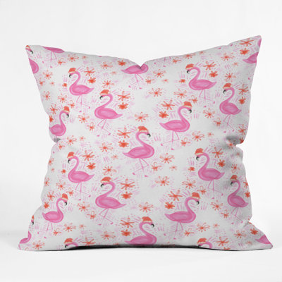 Deny Designs Dash And Ash Jolly Flamingo Indoor/outdoor Throw Pillow