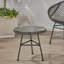 Table d'appoint grise avec verre trempé durable, élégant et polyvalent