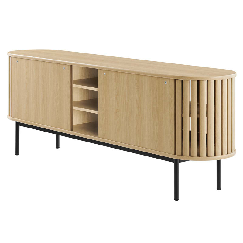 Fortitude 71" Oak TV Stand with Sliding Doors
