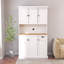 Armoire de rangement pour garde-manger de 71 po avec comptoir pour four à micro-ondes, huche autoportante avec tablettes réglables, 6 portes et 1 tiroir