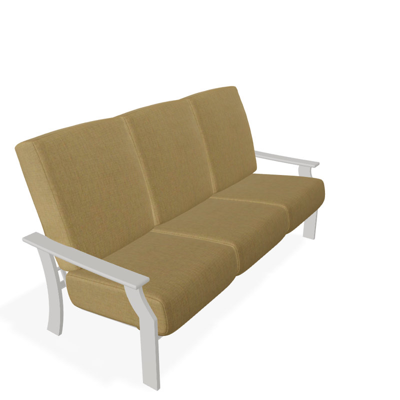 St. Catherine 74'' Wide Patio Sofa with Cushions, Canvas Heather Beige Sunbrella® Canvas, Snow
