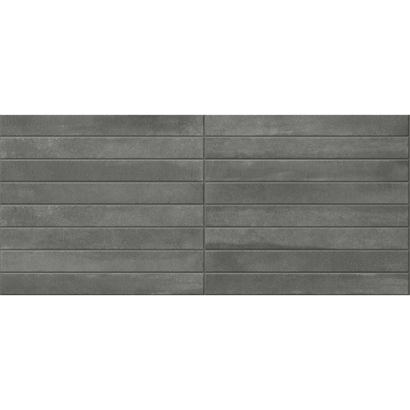 Terrano Brick 2"x18" Porcelain Wall and Floor Tile, Dark Gray