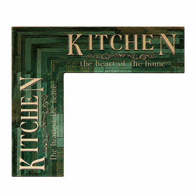 Tapis de cuisine en forme de L de 120 cm (47,2 po), antifatigue, antidérapant, imperméable et antitache, imprimé, style campagnard classique