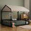Structure de lit simple en métal de style Montessori avec clôture pour enfants, assemblage facile, sans lattes, blanc-524462371-524462397-531936087