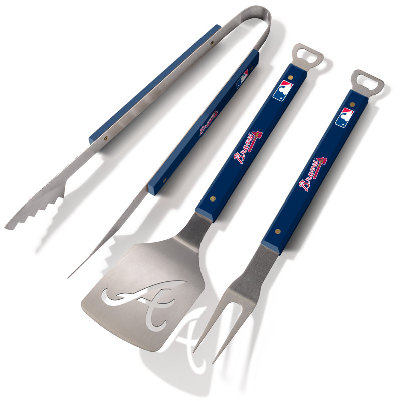 MLB 3-Piece BBQ Sets, Blue, Atlanta Braves