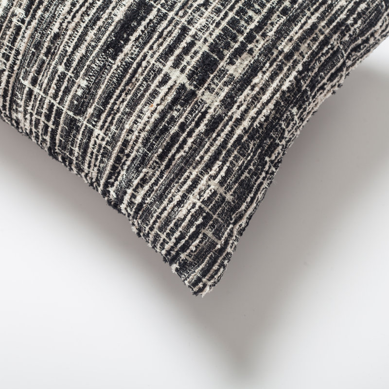 Collision Abstract Rectangular Lumbar Cushion, Black
