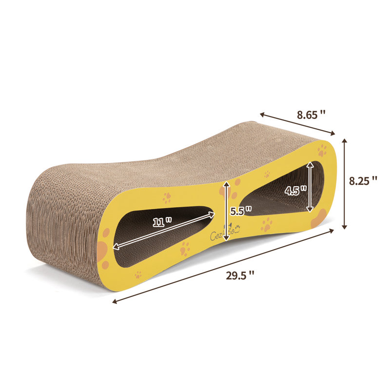 Steib Lounge Cardboard Cat Scratcher Toy, Yellow