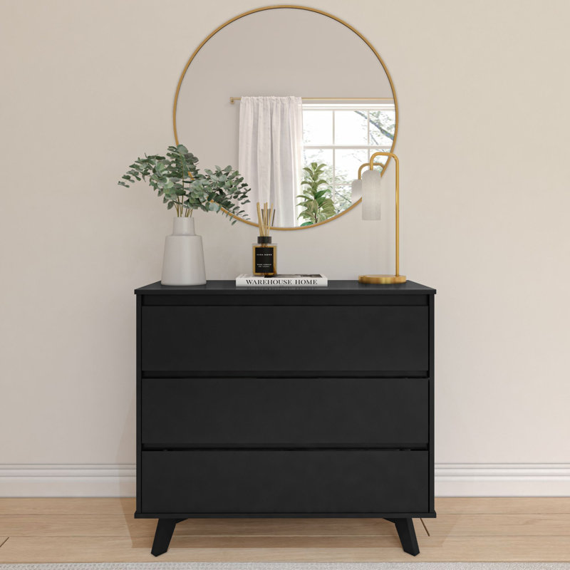 Commode 3 tiroirs Brubaker, Noir